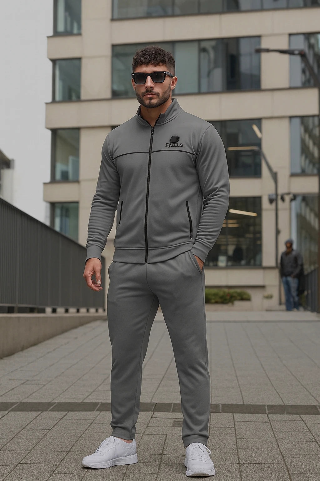 Luxury Gray Zip Up Tracksuit