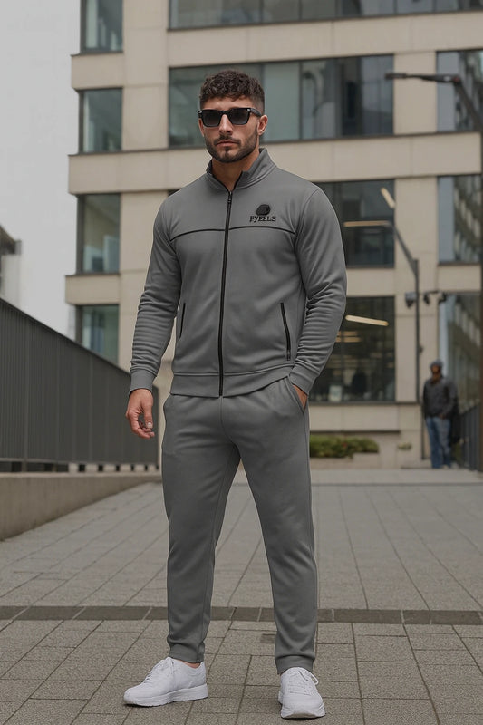 Luxury Gray Zip Up Tracksuit