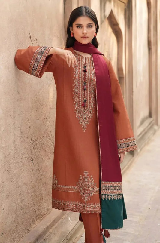 Dhanak Embroidered Unstitched 3Piece