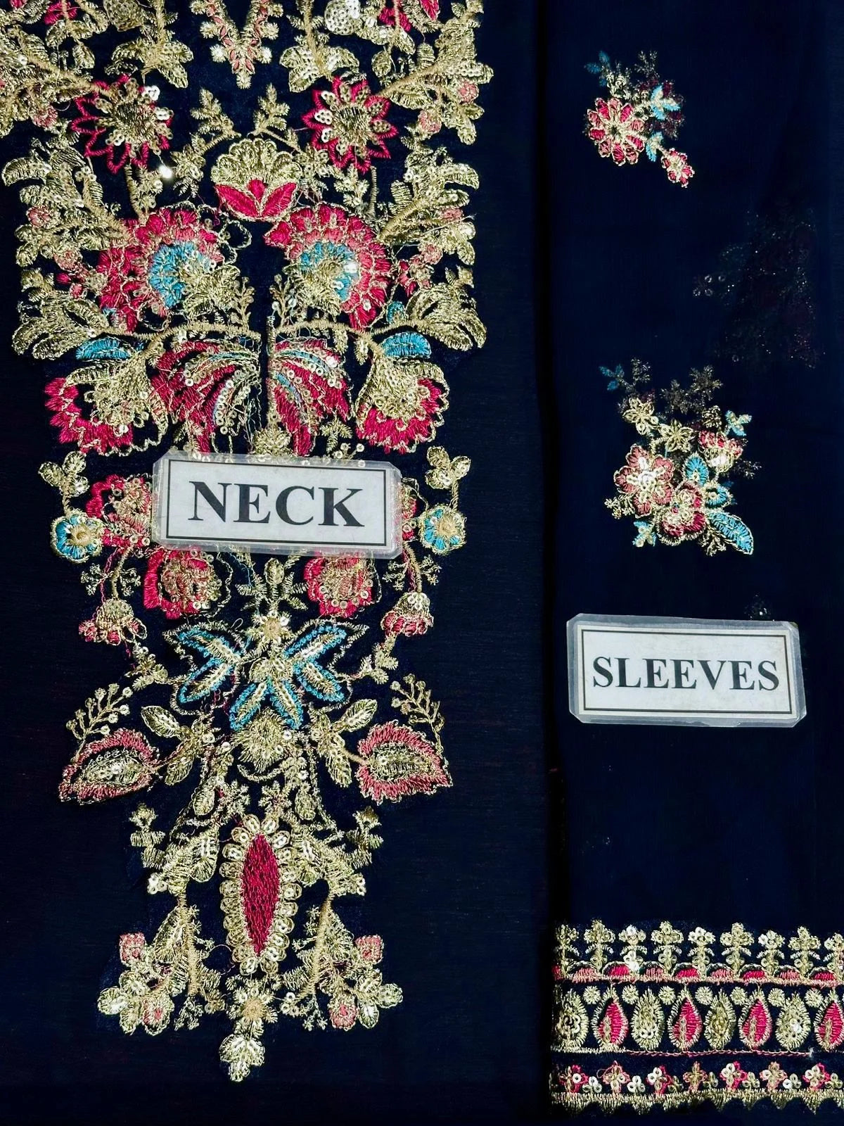 Chiffion Embroidered Sequence Unstitched 3Piece