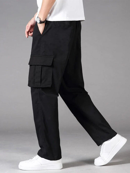 Manfinity Black Loose Fit Cargo Trouser