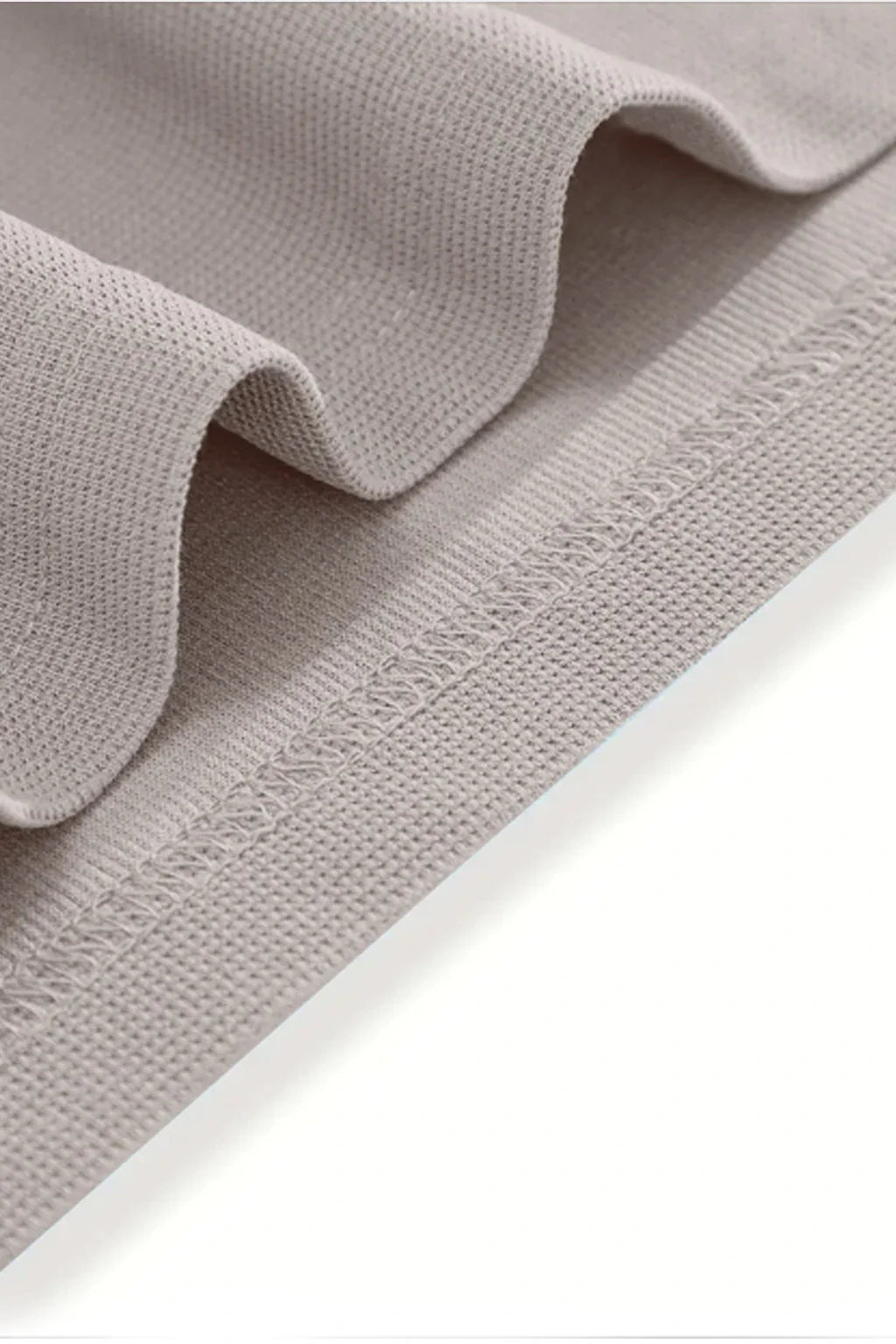 Round Neck Knitted Textured T Shirt Off White