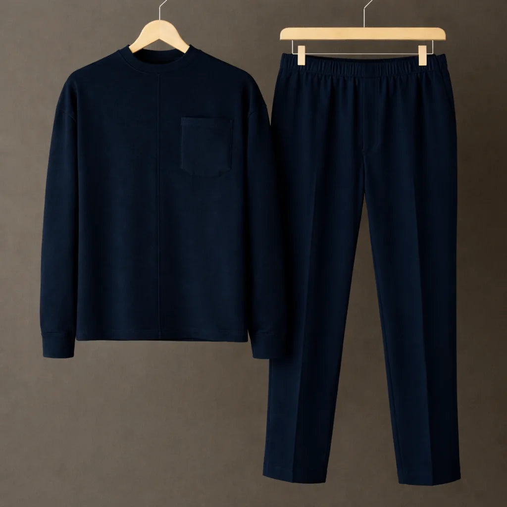 Mens Tracksuit Stripes With Pocket Navy Blue