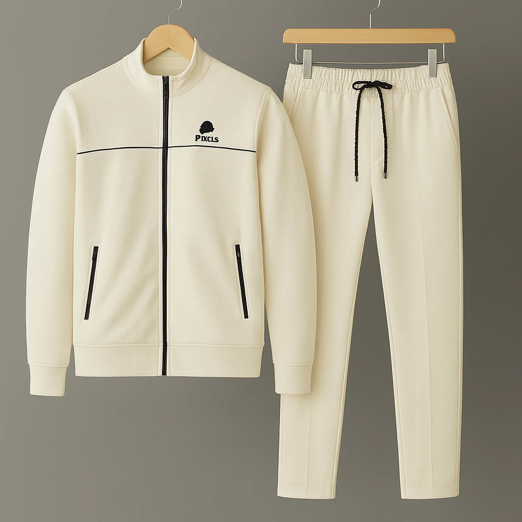 Luxury Off-White Zip Up Tracksuit