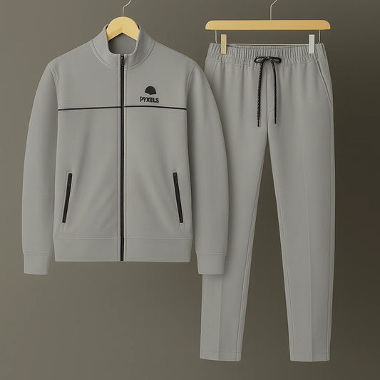 Luxury Gray Zip Up Tracksuit