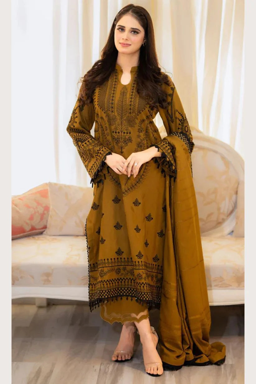 Dhanak Embroidered Luxury Unstitched 3Piece