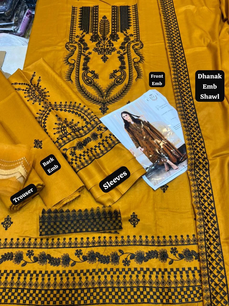 Dhanak Embroidered Luxury Unstitched 3Piece