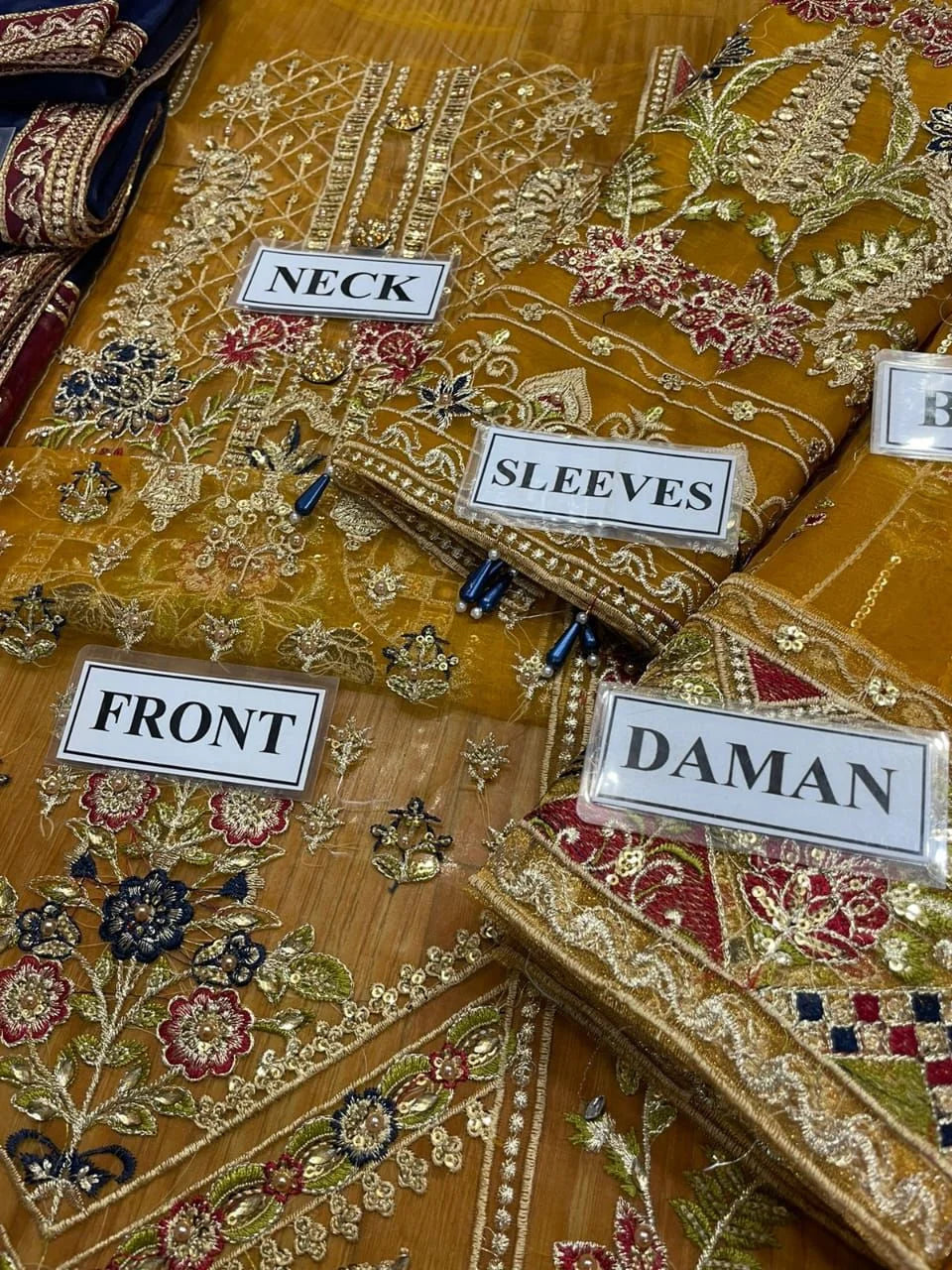 Organza Embroidered Party Wear Luxury Unstitched 3Piece