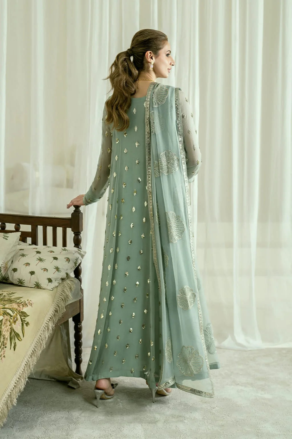 Chiffion Embroidered Sequence Unstitched 3Piece