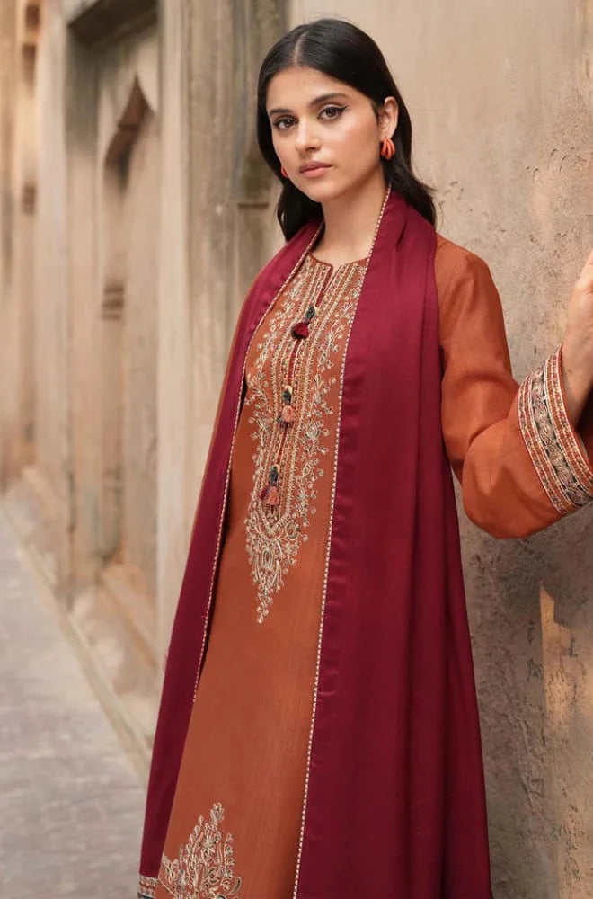 Dhanak Embroidered Unstitched 3Piece