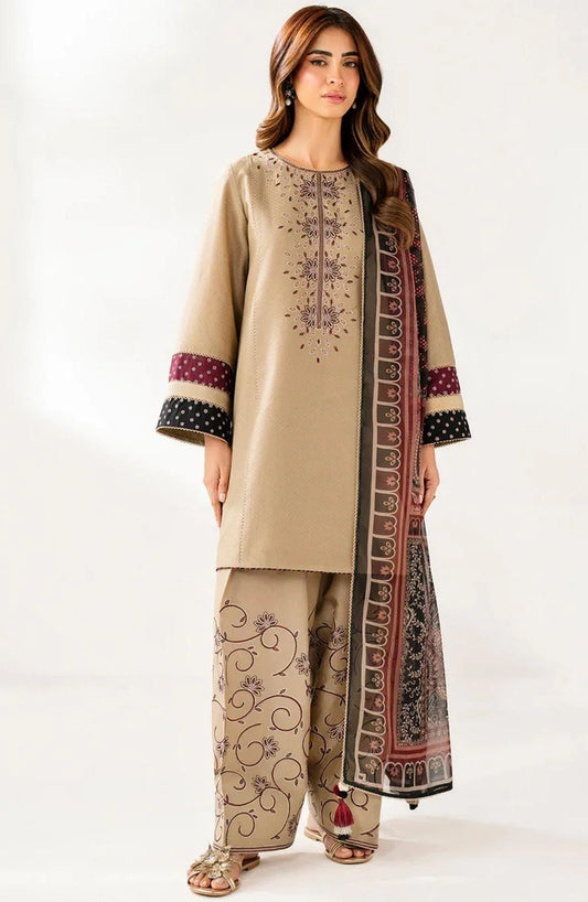 Dhanak Embroidered Unstitched 3Piece