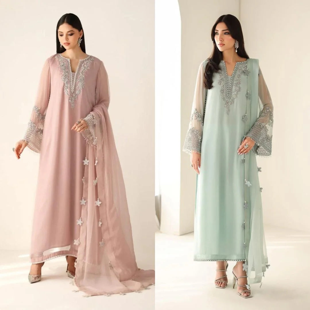 Chiffion Embroidered Sequence Unstitched 3Piece