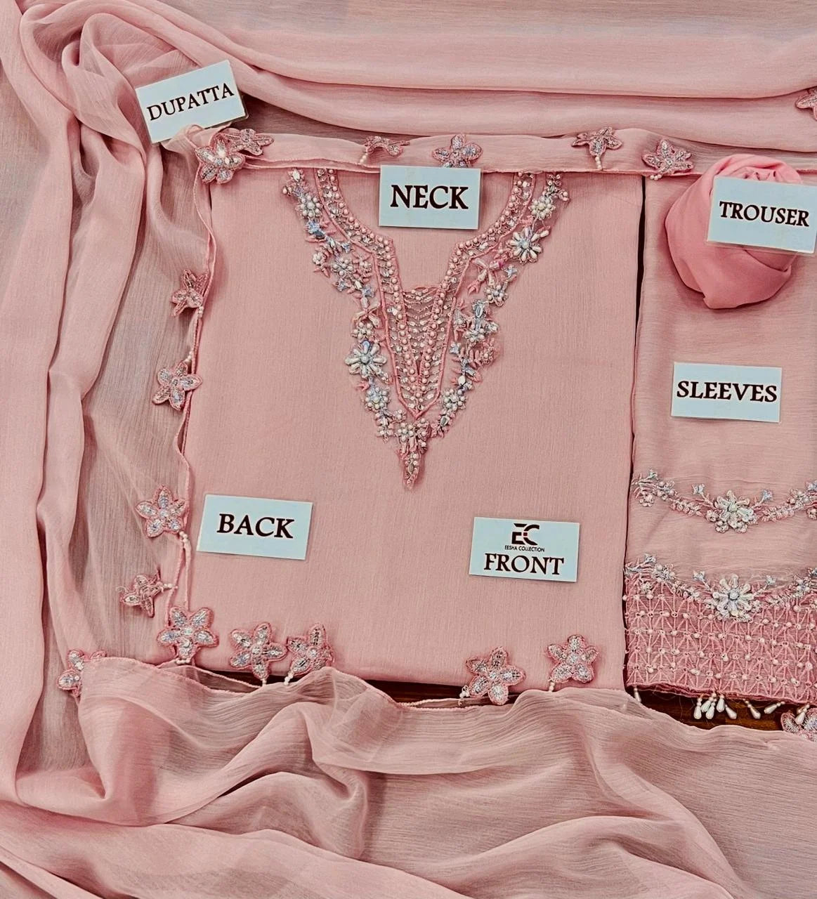 Chiffion Embroidered Sequence Unstitched 3Piece