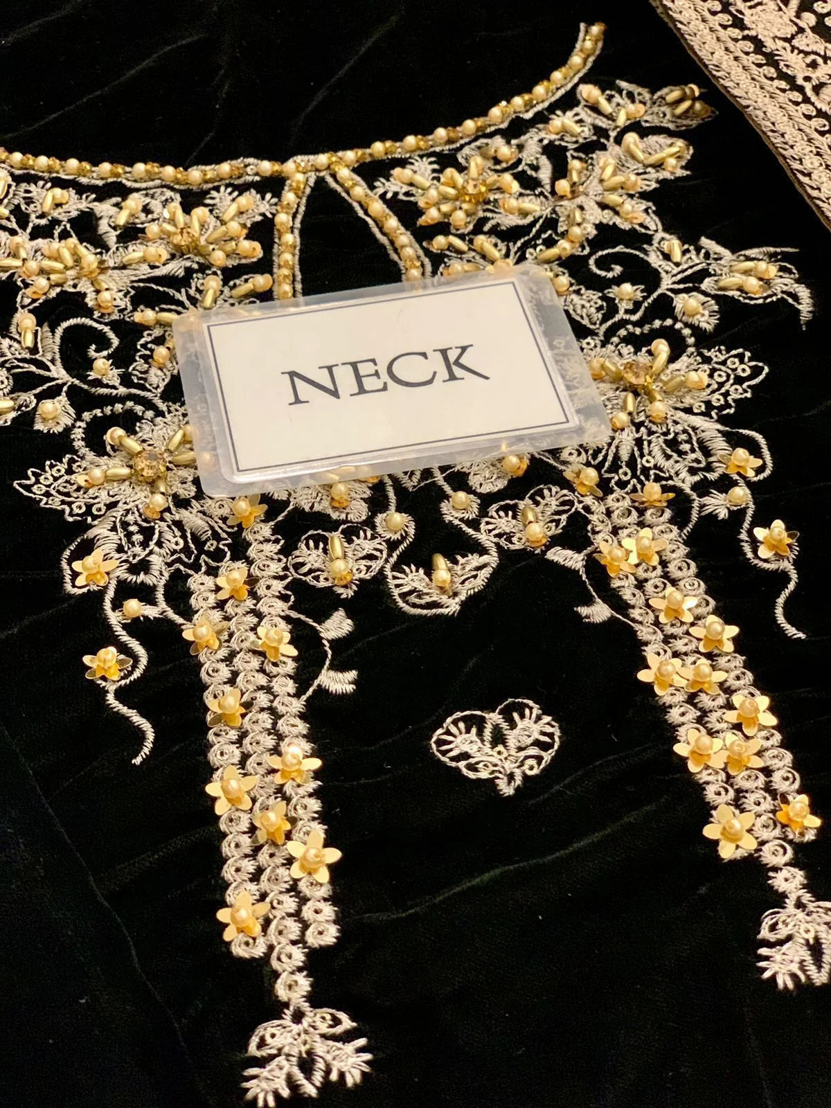 Velvet Embroidered Hand Embellished Luxury Unstitched 3Piece