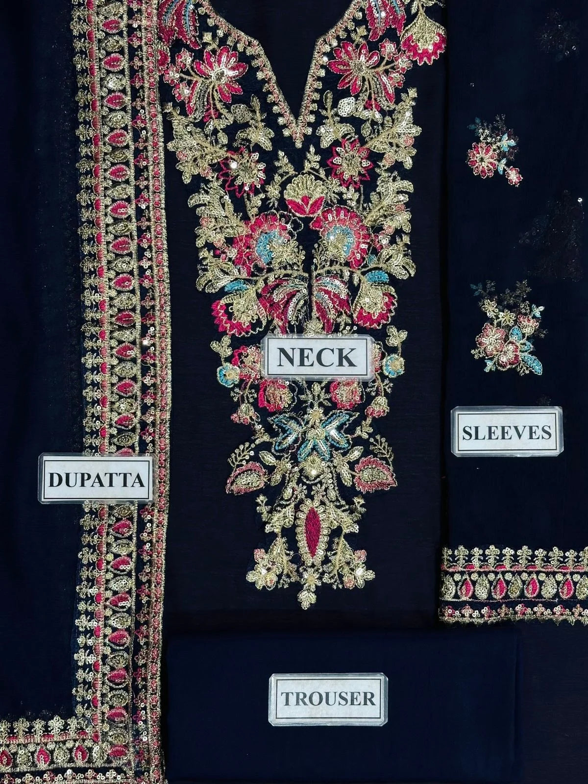 Chiffion Embroidered Sequence Unstitched 3Piece