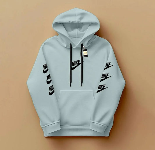 White Premium Printed Hoodie N