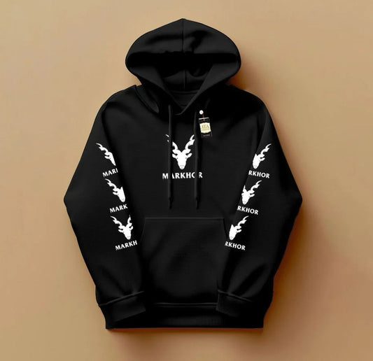 Black Premium Printed Hoodie M