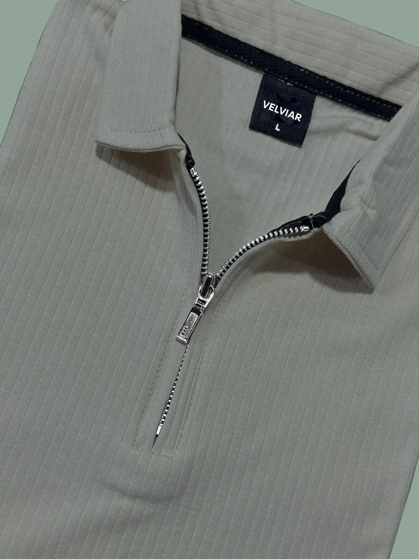 Knit Zip Beige Polo Shirt & Cool Beige Cargo Trouser