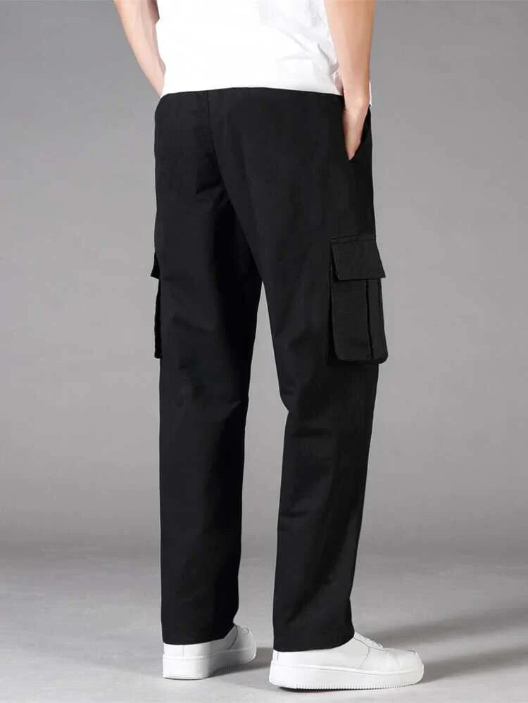 Manfinity Black Loose Fit Cargo Trouser
