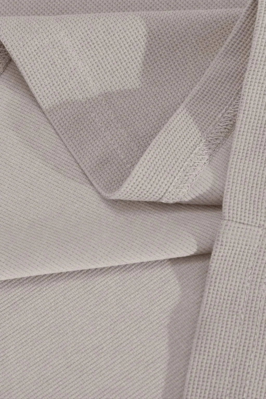 Round Neck Knitted Textured T Shirt Off White