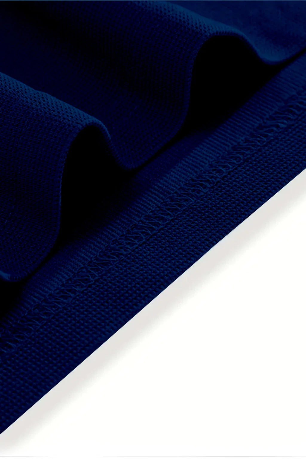 Round Neck Knitted Textured T Shirt Dark Blue